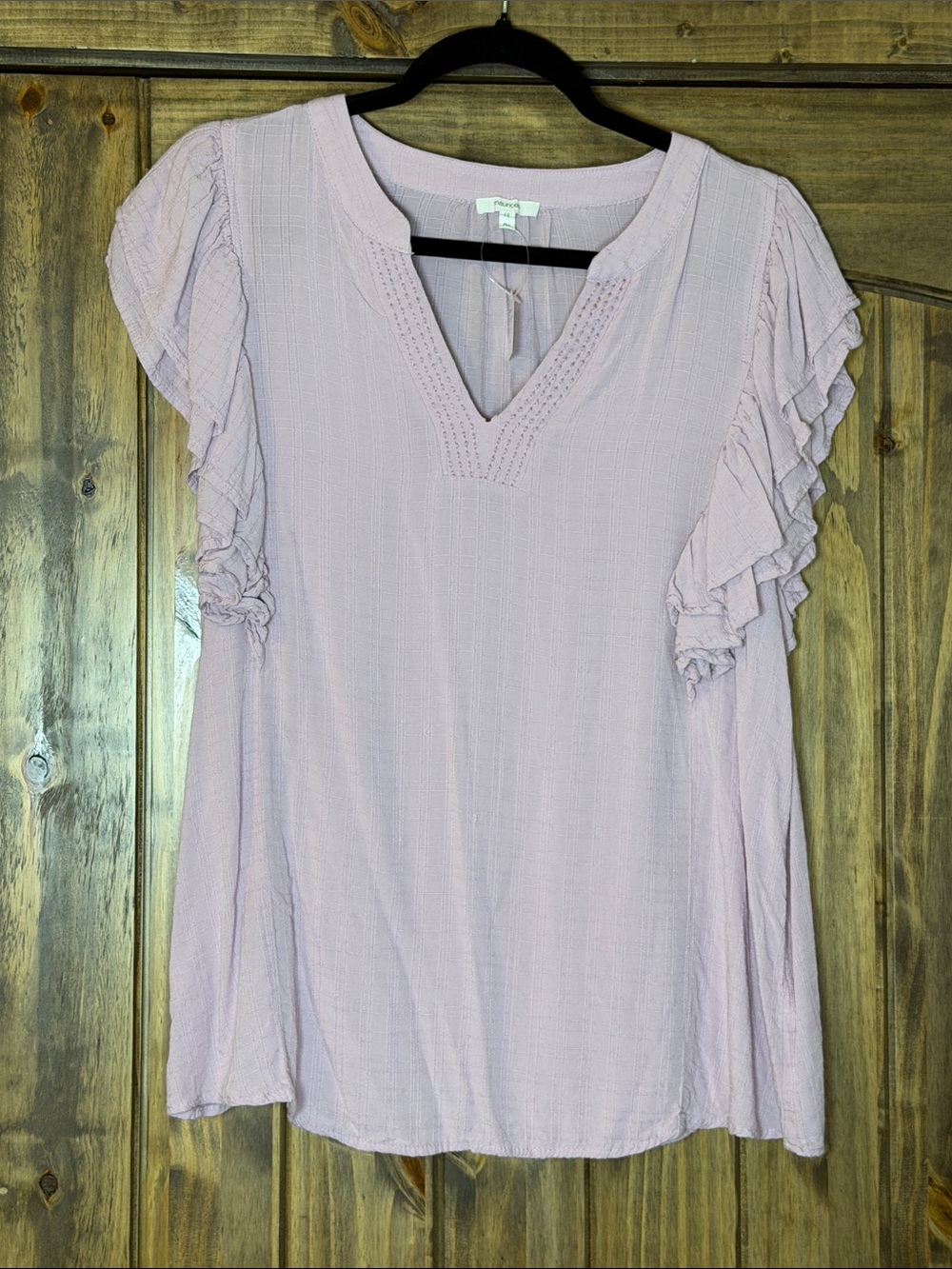 Maurices Light Lavender Ruffle Sleeve Blouse